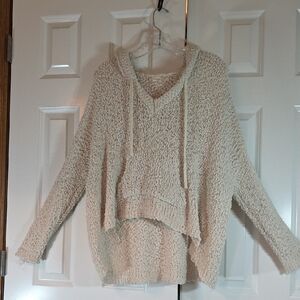 Altar'd State Cream Textured V-Neck Sweater